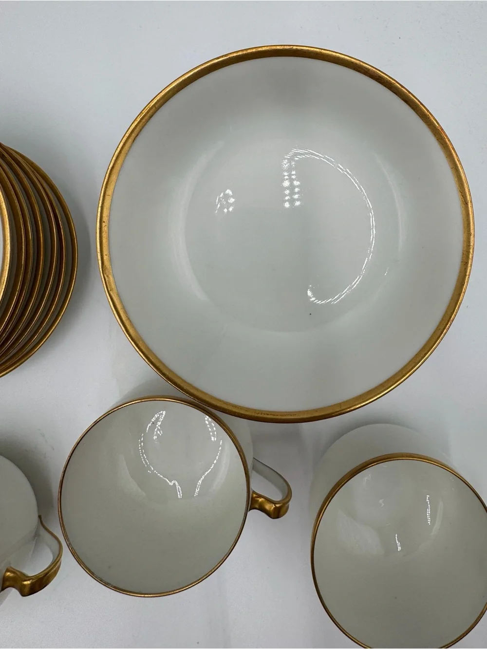 Antique Haviland Limoges France Gold Trim China Set 29 Pc M.F. Kaag Fort Wayne